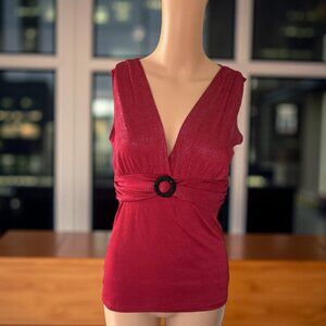 Red Sparkly Top by Razzle Dazzle Size Small Y2K